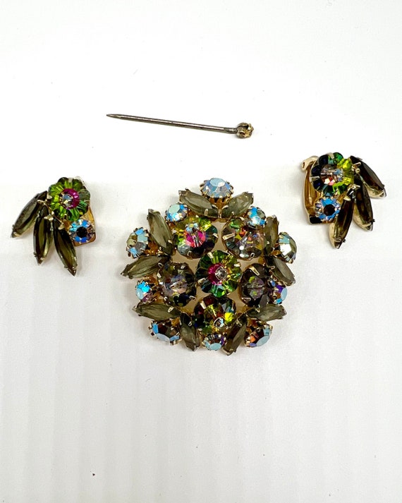 Vintage Oscar Charlin Brooch and Matching Earring… - image 1