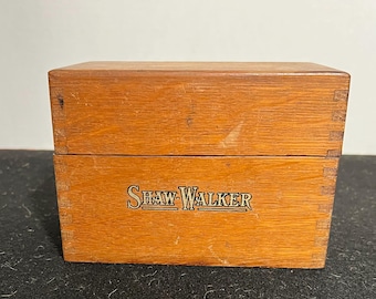 1940's Oak Recipe Box, Shaw-Walker from Muskegon, MI