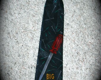 Vintage Necktie, Home Improvement, Big Tool, Tim's Big Tool, Navy Blue, Red Screwdriver, Touchstone Pictures & Television, Tim Allen Necktie