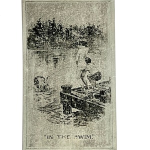 Antique Tin Joke Cards: Americana Humor, Set of 6 (1900s)