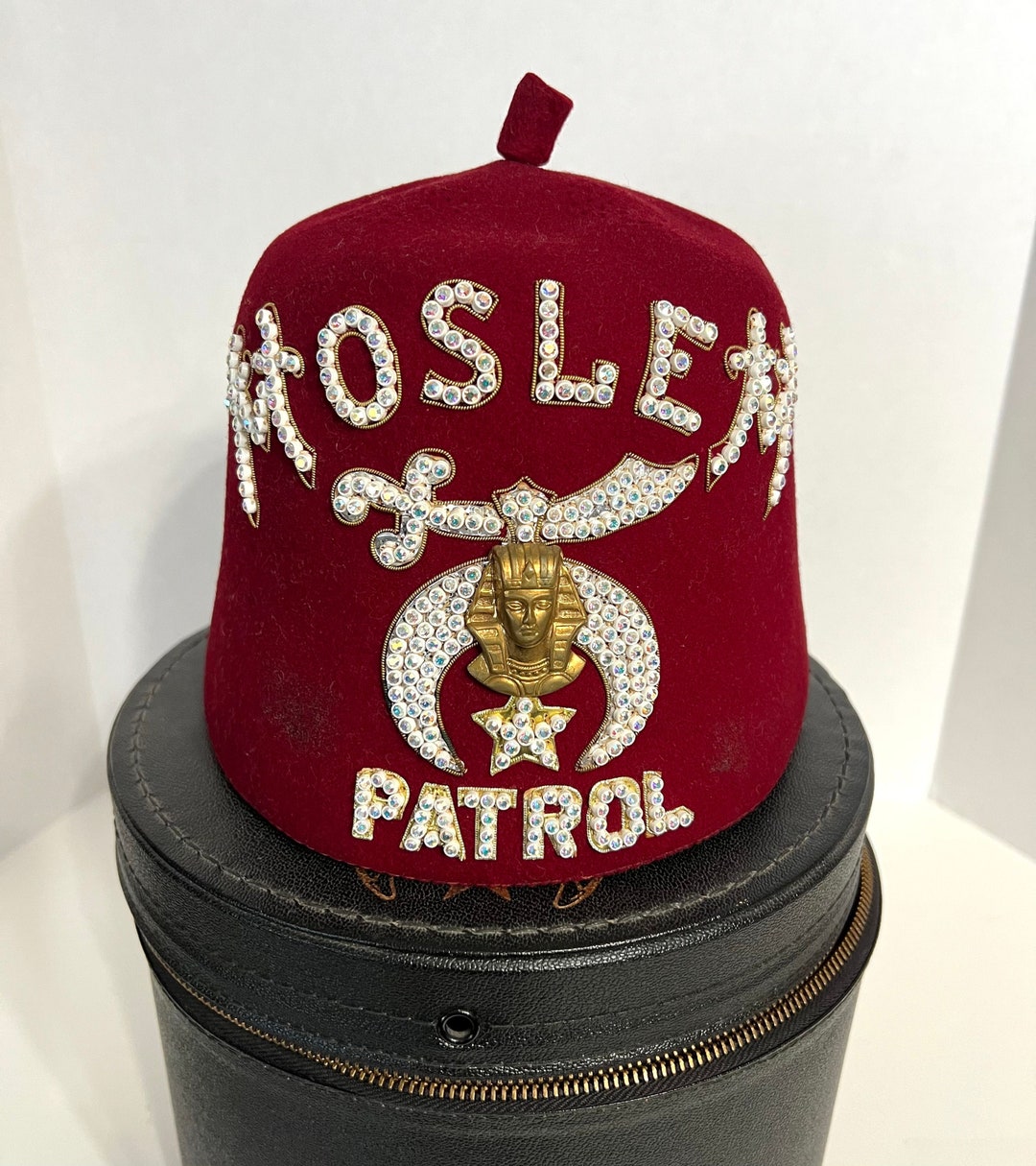Authentic Jeweled Shriners Hat W/ Original Case, No Tassel, Anthony