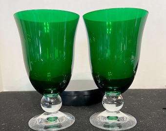 Set of 2 Lenox Holiday Gem Water Goblets 1990's