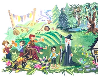 Fantasy Companions Art Print: Signed Velvet Illustration