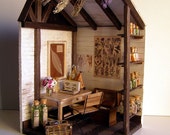 Escena a escala 1:12 hecha a mano "Herbario"