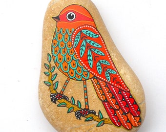 Bird Stone - Hand Painted - I Sassi dell'Adriatico (Adriatic Sea Stone)