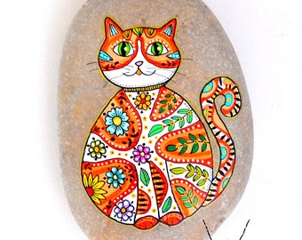 Cat Stone - Hand Painted - I Sassi dell'Adriatico (Adriatic Sea Stone)