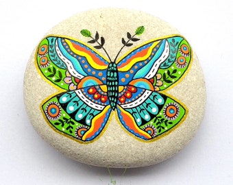 Butterfly Stone - Hand Painted - I Sassi dell'Adriatico (Adriatic Sea Stone)