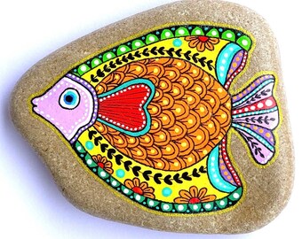 Fish Stone - One of a Kind Hand Painted - I Sassi dell'Adriatico (Adriatic Sea Stone)