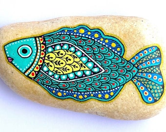 Fish Stone - One of a Kind, Hand Painted - I Sassi dell'Adriatico (Adriatic Sea Stone)