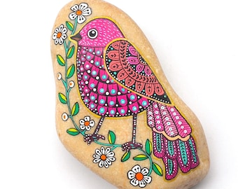 Bird Stone - Hand Painted - I Sassi dell'Adriatico (Adriatic Sea Stone)