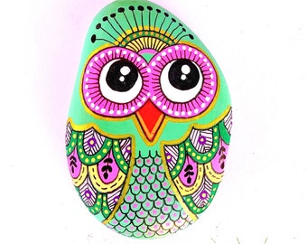 Owl Stone - One of a Kind, Hand Painted - I Sassi dell'Adriatico (Adriatic Sea Stone)