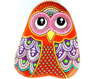 Owl Stone - One of a Kind, Hand Painted - I Sassi dell'Adriatico (Adriatic Sea Stone)