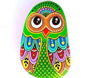 Owl Stone - One of a Kind, Hand Painted - I Sassi dell'Adriatico (Adriatic Sea Stone)