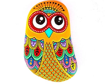 Owl Stone - One of a Kind, Hand Painted - I Sassi dell'Adriatico (Adriatic Sea Stone)