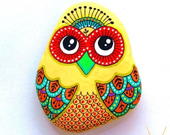 Owl Stone - One of a Kind, Hand Painted - I Sassi dell'Adriatico (Adriatic Sea Stone)