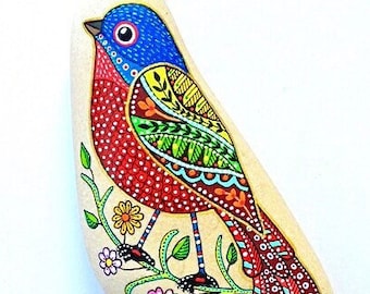 Bird Stone - Hand Painted - I Sassi dell'Adriatico (Adriatic Sea Stone)