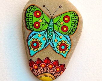 I Sassi dell'Adriatico - Hand Painted Stone (Adriatic sea) Butterfly