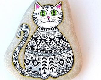 Cat Stone - Hand Painted - I Sassi dell'Adriatico (Adriatic Sea Stone)