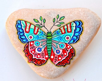 Butterfly Stone - Hand Painted - I Sassi dell'Adriatico (Adriatic Sea Stone)