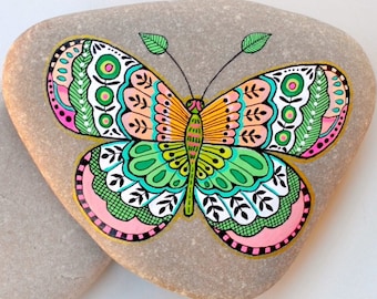 Butterfly Stone - Hand Painted - I Sassi dell'Adriatico (Adriatic Sea Stone)