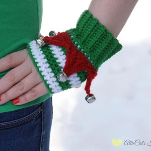 DIY Christmas Elf Mitts Crochet Pattern Instant PDF Download image 2
