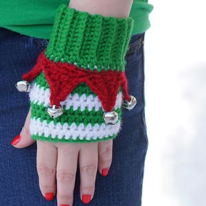 DIY Christmas Elf Mitts Crochet Pattern Instant PDF Download image 1