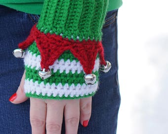 DIY Christmas Elf Mitts- Crochet Pattern- Instant PDF Download