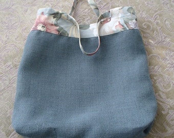 Burlap Cotton Tropical Beach Tote Bag