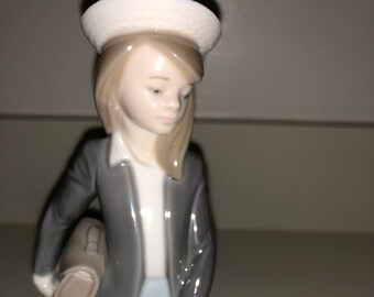Lladro Autumn Seasons Girl with School Bag and Doll