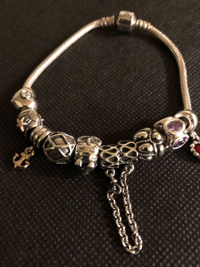 Pandora 8 Bracelet with Nine Pandora Charms Including | Etsy