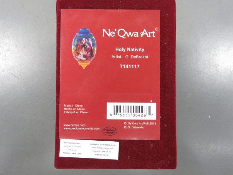 Ne Qwa Art Holy Nativity Painted Glass Ornament