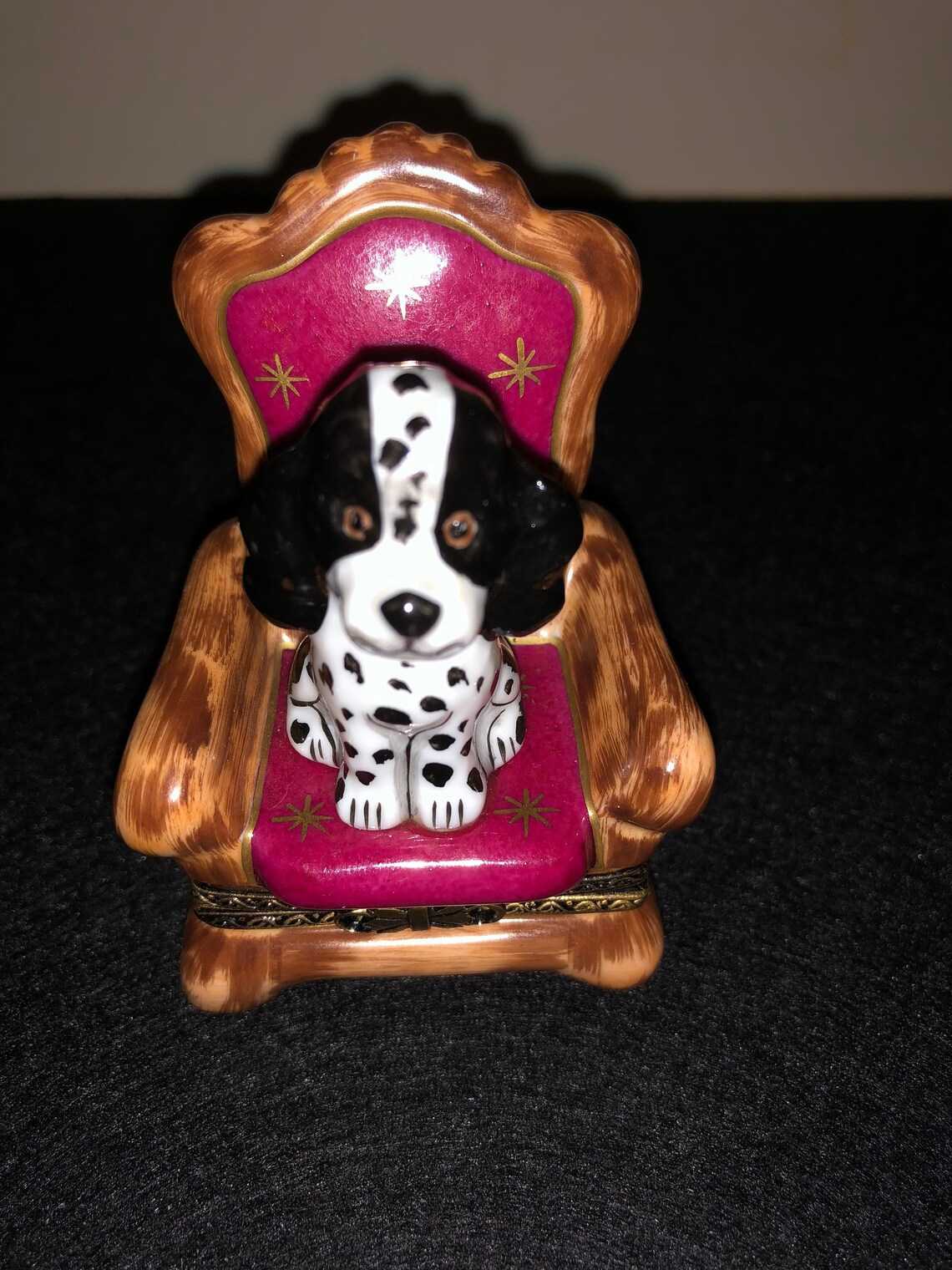 Limoges Dog Trinket Box on Armchair Made in France Etsy UK