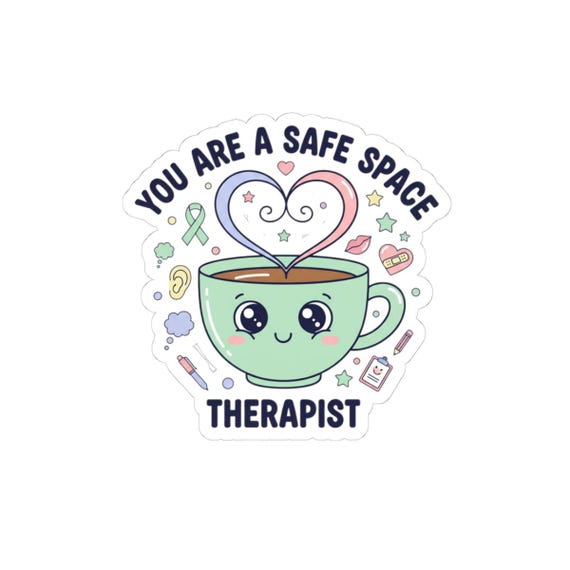 Therapist Sticker | Pastel Teacup Affirmation, Clinic Staff Gift