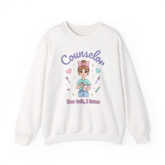 Counselor Sweatshirt, Pastel Therapist Illustration, You Talk I Listen
