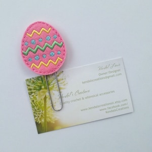Rosa Accessori graffetta/pianificatore dell&#39;uovo di Pasqua, uovo segnalibro/Planner Clip, EasterEgg Feltie-graffetta/libri, primavera, Pasqua, Christian