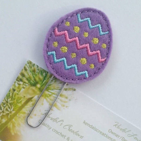 Purple Easter Egg Paper Clip/Planner Accessories, Egg Bookmark/Planner Clip, EasterEgg Feltie-Paperclip/Books, Spring, Easter, Christian