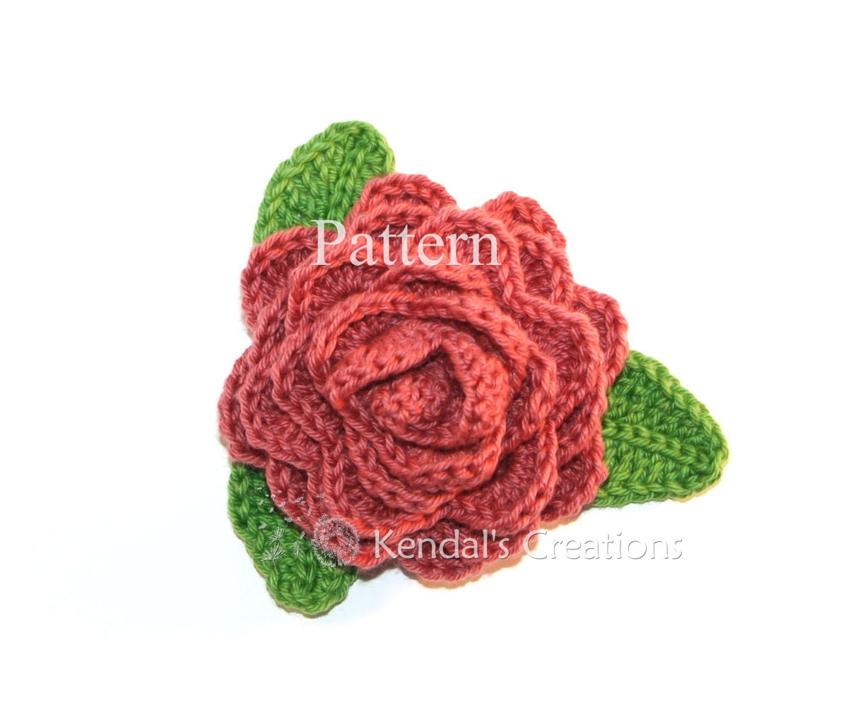 Rose and Leaves Crochet Pattern