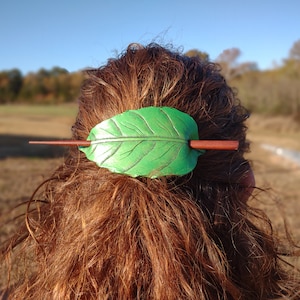 Leather Leaf Hair Pin Barrette