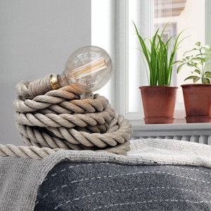 Decorative Nautical Sisal Rope / Eco Glass Globe Lamp / Ceiling Light