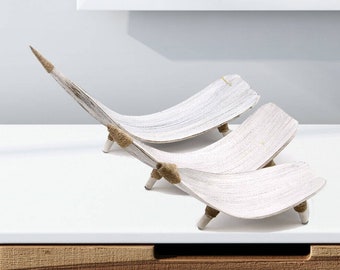 Handmade Natural Coconut Leaf Bowl Set Whitewash