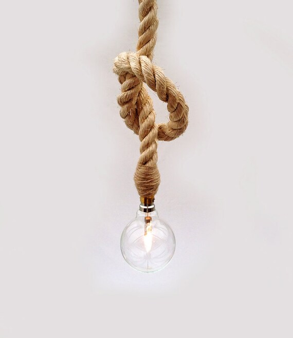 Decorative Nautical Sisal Rope Eco Glass Globe Lamp Ceiling Light