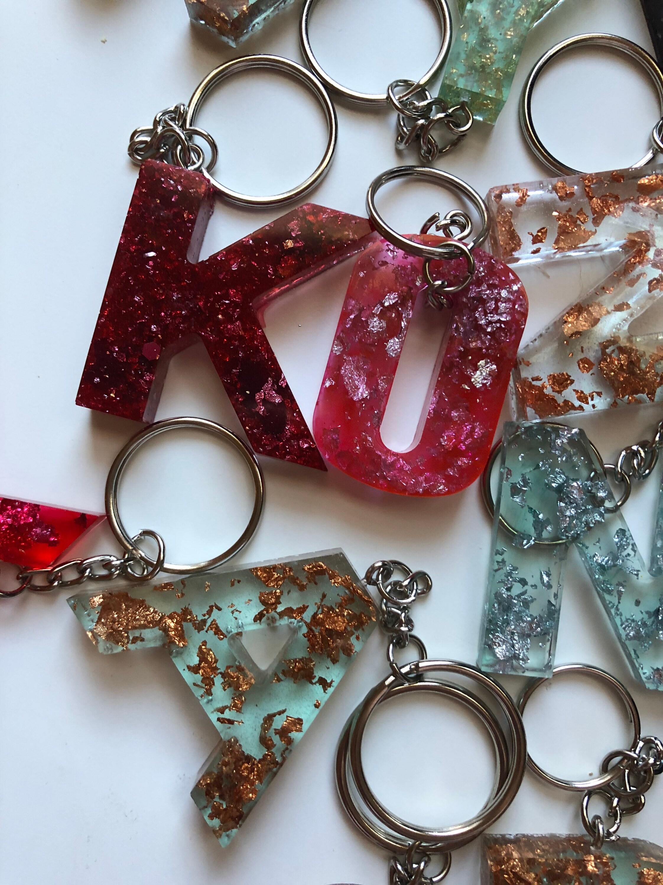 Resin Letter Keychains Custom Etsy Resin letter keychains custom etsy