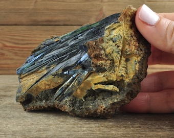 Gorgeous Vivianite in Matrix Raw Specimen, Phosphate Mineral, Blue-Green, Iron-Magnesium, Crystal