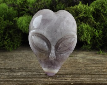 Natural Realistic Fluorite Alien Starbeing Crystal Skull, Mini!