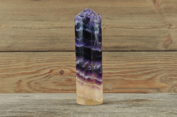 Rainbow Fluorite Cylinder, 4 inches tall!