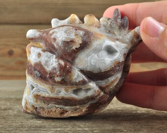 Mexican Crazy Lace Agate, Crystal Human Heart! Crystal Decor, Halloween Decor Crystal Carving, Home Decor, Reiki, Agate, Crystal Heart