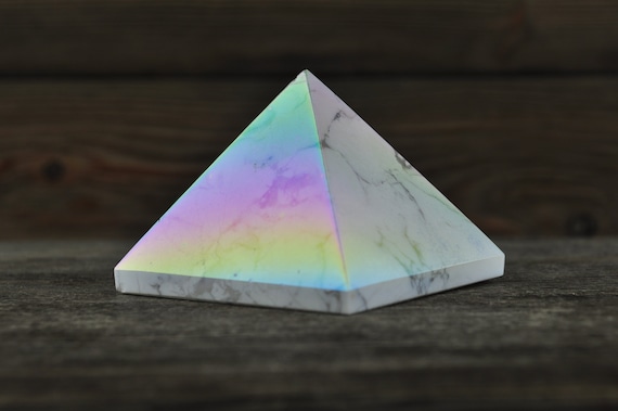 Beautiful Howlite Aura Pyramid, Medium!