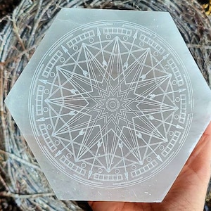 Etched Selenite Gridding Plate Large image 1