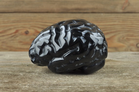 Black Obsidian Crystal Human Brain! Crystal Decor, Halloween Decor Crystal Carving, Home Decor, Reiki, Heart Chakra, Crystal Heart