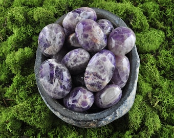 Chevron Amethyst Tumbled Stone, Crystal Decor